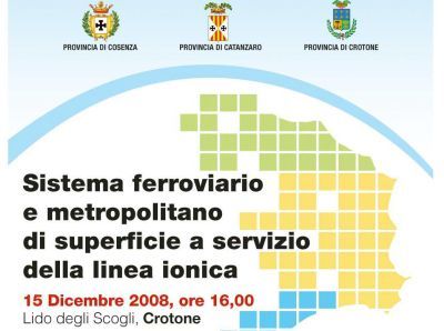 Crotone: Metropolitana di superficie: lunedì iniziativa congiunta delle Province di Crotone, Cosenza e Catanzaro