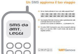 Genova. Progetto SMS: dal 6 aprile si amplia il servizio Amt  