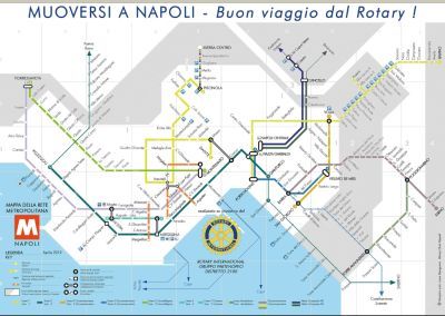 Napoli. Muoversi a Napoli, buon viaggo dal Rotary con la nuova mappa della rete metropolitana