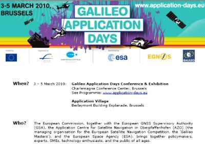 Bruxelles. Navigazione satellitare: giornate d'informazione ai “Galileo Application Days”