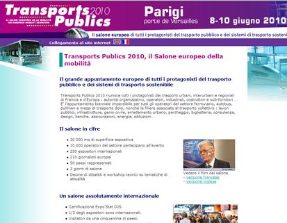 Parigi. Transports Publics 2010 di scena alla Porte de Versailles dL'8 al 10 giugno