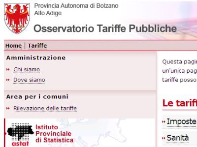 Bolzano. L'Osservatorio tariffe pubbliche diffonde i dati su alcuni servizi sociali, alla persona ai veicoli o ai trasporti pubblici